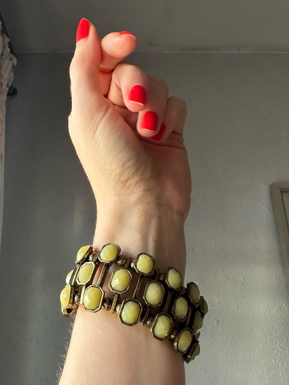 Green Stone Link Bracelet - Women Jewelry